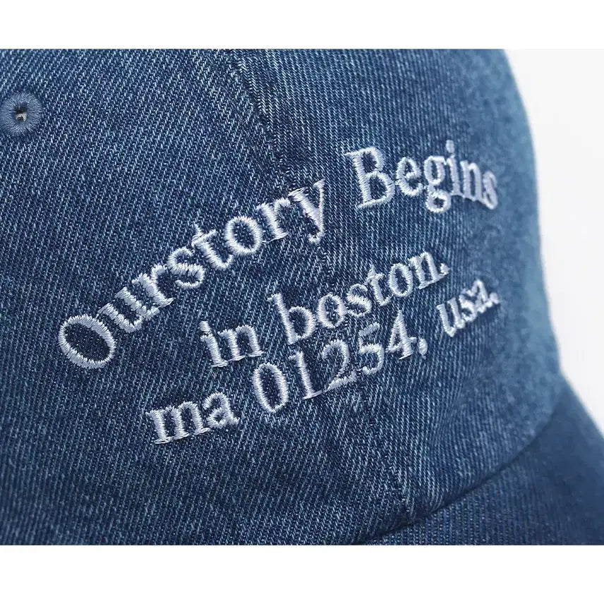 [BUNJANG] Big Size Denim Boston Ball Cap Hat Unisex / 빅사이즈 데님 보스턴 볼캡 모자 대두모자 남여공용
