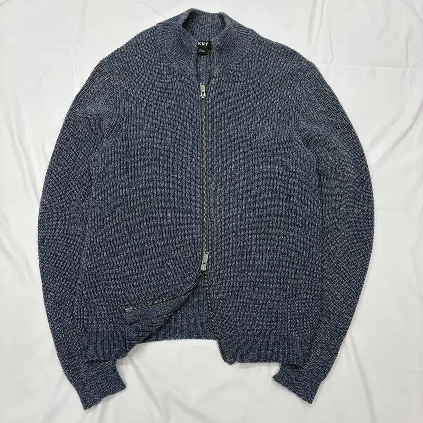 [BUNJANG] DKNY Cotton Zip-Up Knit Cardigan / DKNY 코튼 집업 니트