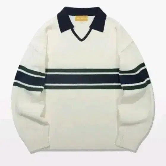 [BUNJANG] Main Booth Academy Collar Sweater (Ivory) / 메인부스 니트 Academy Collor Sweater(IVORY)