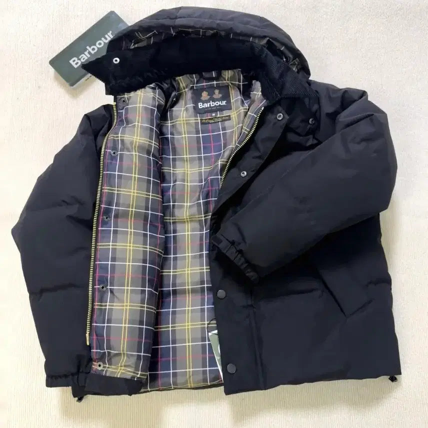 [BUNJANG] Barbour Black Hooded Padded Jacket / 바버 블랙 후드 패딩 자켓