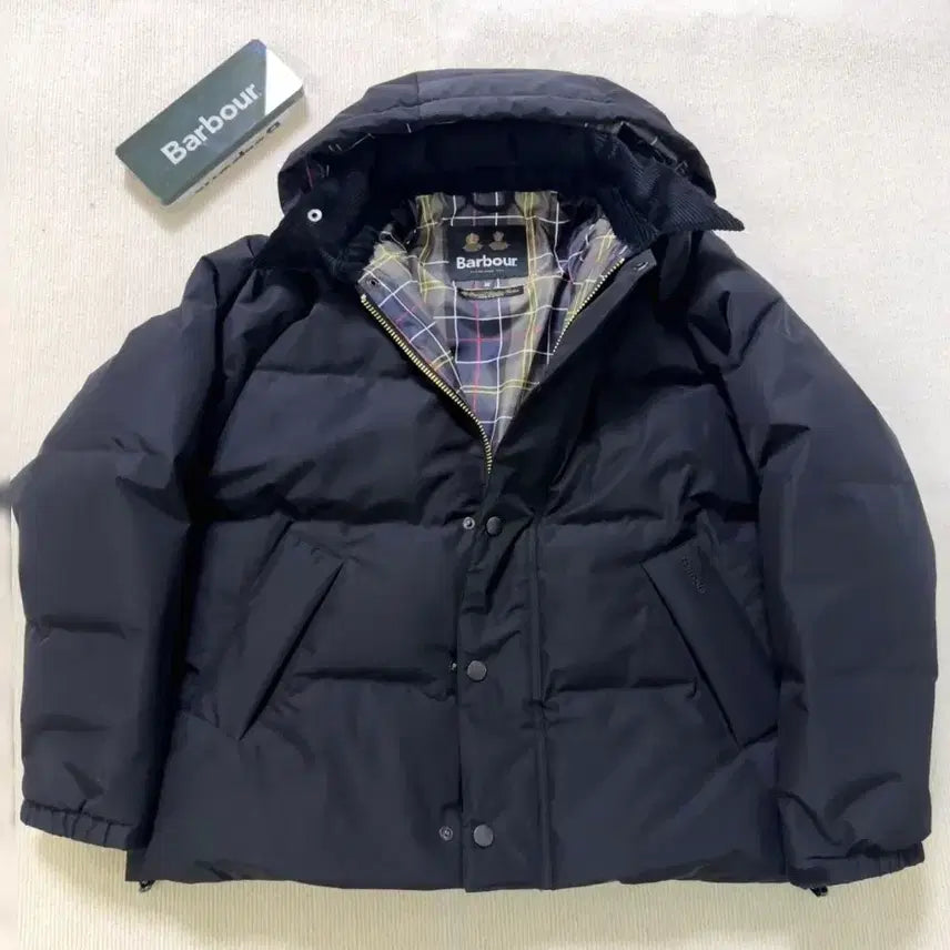 [BUNJANG] Barbour Black Hooded Padded Jacket / 바버 블랙 후드 패딩 자켓