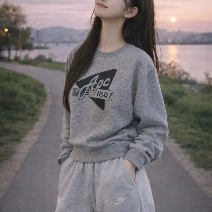 [BUNJANG] A.P.C. ASA Sweatshirt (XS) - Gray / [여자-85 (XS)]A.P.C 아페쎄 ASA 스웨트셔츠 맨투맨