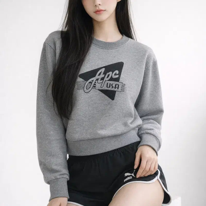 [BUNJANG] A.P.C. ASA Sweatshirt (XS) - Gray / [여자-85 (XS)]A.P.C 아페쎄 ASA 스웨트셔츠 맨투맨