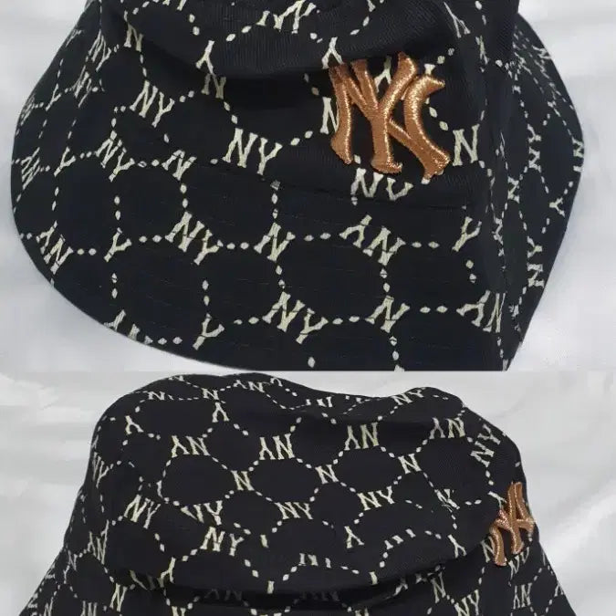 [BUNJANG] MLB Black Champagne Gold Lettering Bucket Hat / MLB 엠엘비 블랙 샴페인골드 레터링 벙거지 모자 버킷햇