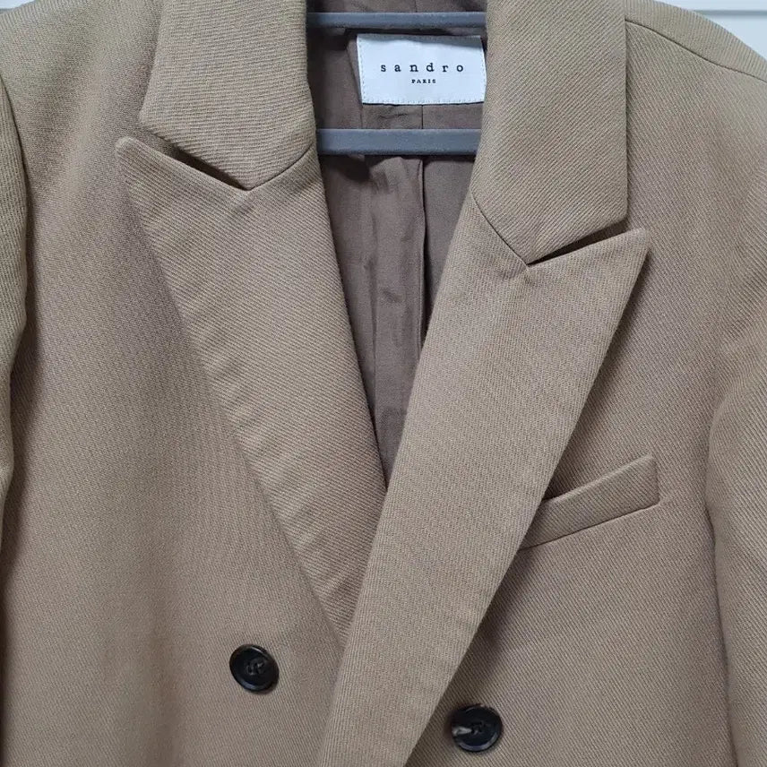 [BUNJANG] Sandro Double Breasted Coat Beige 55 / 산드로 더블 브레스트 코트 베이지 55