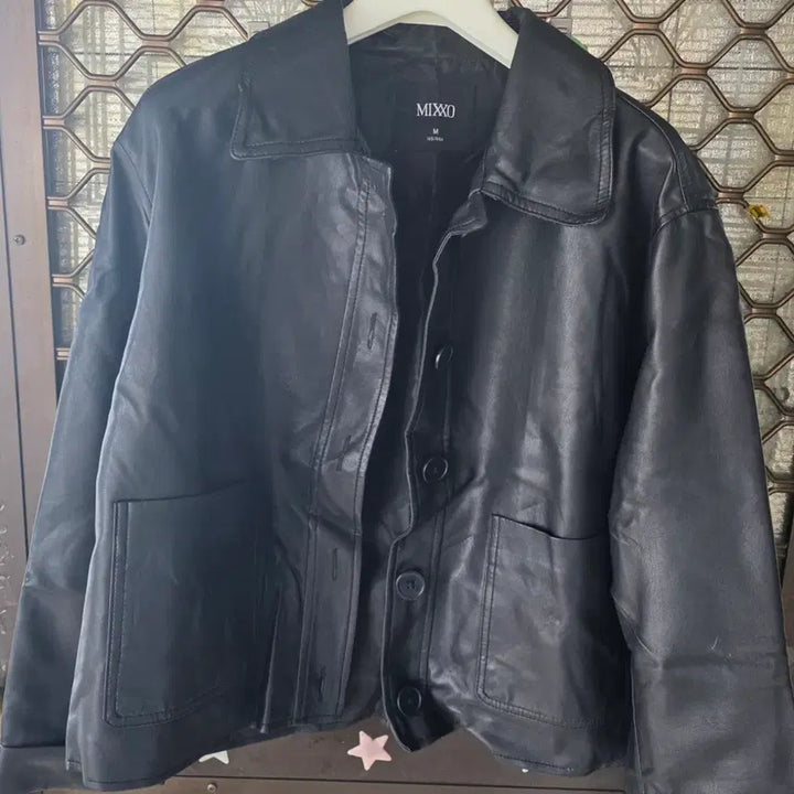 [BUNJANG] MIXXO Black Leather Jacket (M) / MIXXO 블랙 레더 자켓 M사이즈