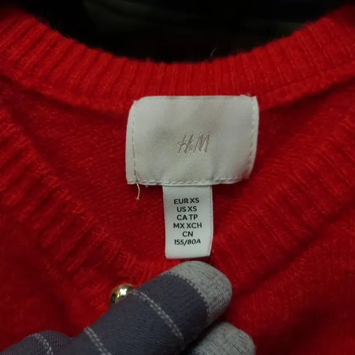 [BUNJANG] H&M Red Short Sleeve Cardigan / H&M 레드 반팔 가디건 55