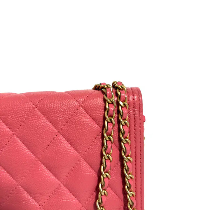 [BUNJANG] Chanel Boy WOC Chain Bag Pink / 샤넬 캐비어 보이 WOC 체인백 핑크
