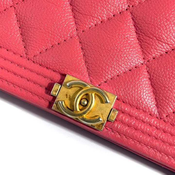 [BUNJANG] Chanel Boy WOC Chain Bag Pink / 샤넬 캐비어 보이 WOC 체인백 핑크