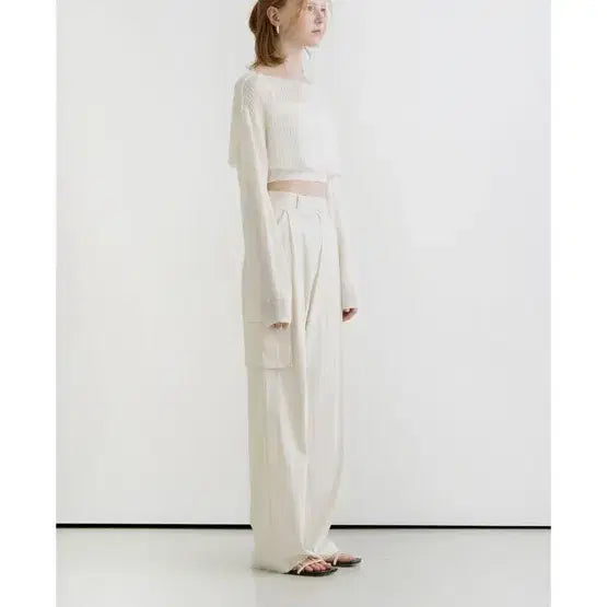 [BUNJANG] Eodawl Crop Knit and Cargo Pants Set / 어다울 크롭 니트+카고 팬츠 세트