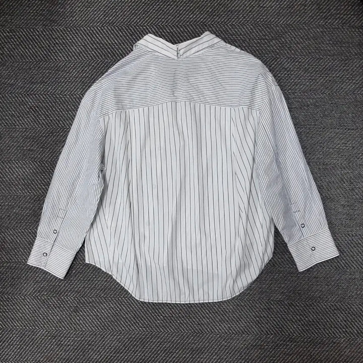 [BUNJANG] Vov Mix Stripe Cotton Shirt White / 보브 믹스 스트라이프 코튼 셔츠 화이트