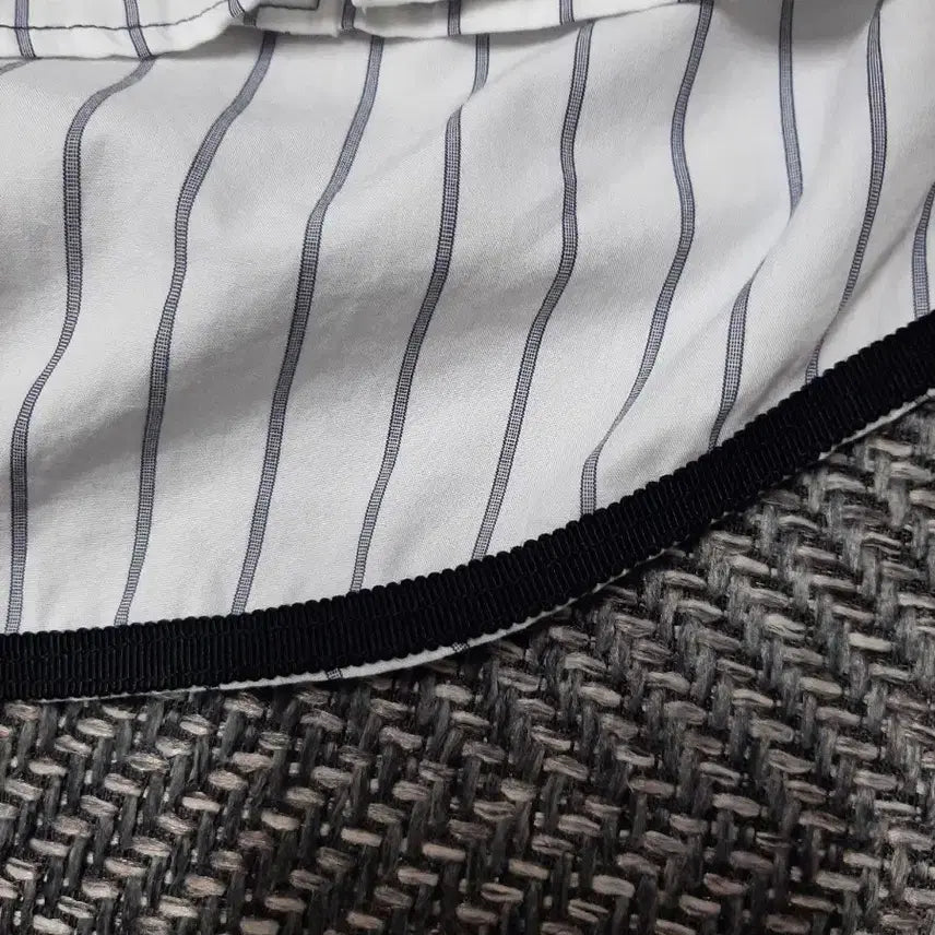[BUNJANG] Vov Mix Stripe Cotton Shirt White / 보브 믹스 스트라이프 코튼 셔츠 화이트