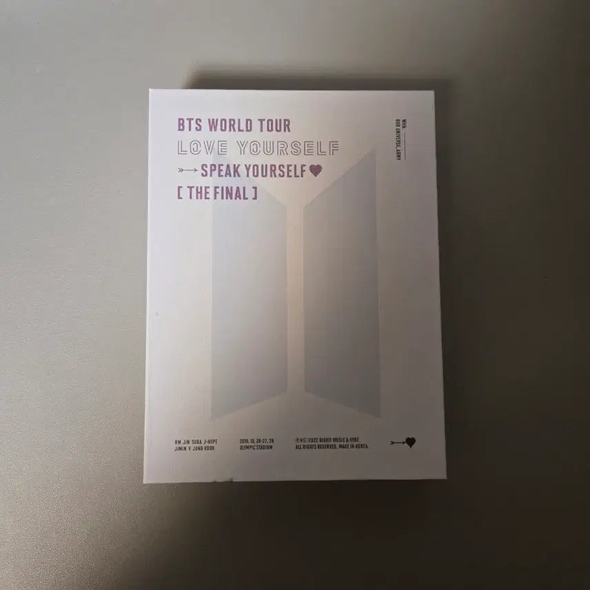 방탄소년단 BTS 월드투어 럽셀 더 파이널 dvd