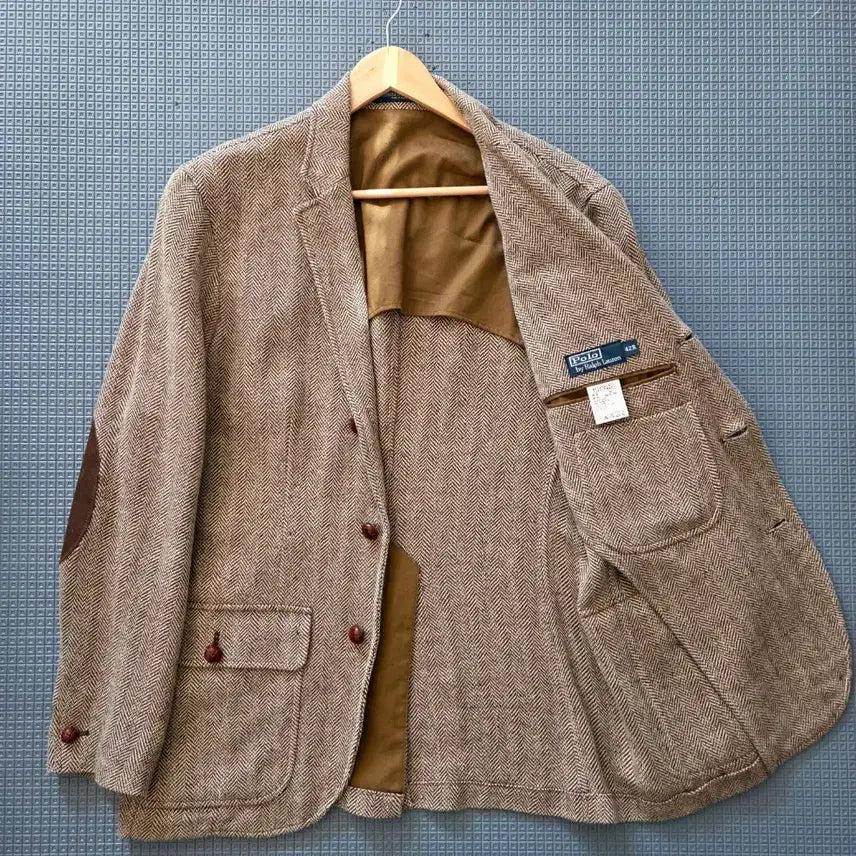 [BUNJANG] Polo Ralph Lauren Elbow Patch Herringbone Jacket / 폴로 랄프로렌 엘보패치 플랩포켓 오리지날 헤링본 자켓