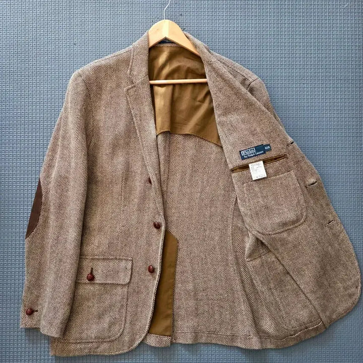 [BUNJANG] Polo Ralph Lauren Elbow Patch Herringbone Jacket / 폴로 랄프로렌 엘보패치 플랩포켓 오리지날 헤링본 자켓