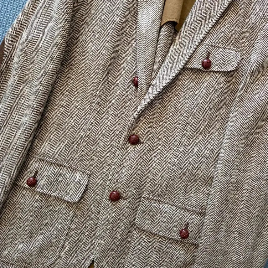 [BUNJANG] Polo Ralph Lauren Elbow Patch Herringbone Jacket / 폴로 랄프로렌 엘보패치 플랩포켓 오리지날 헤링본 자켓