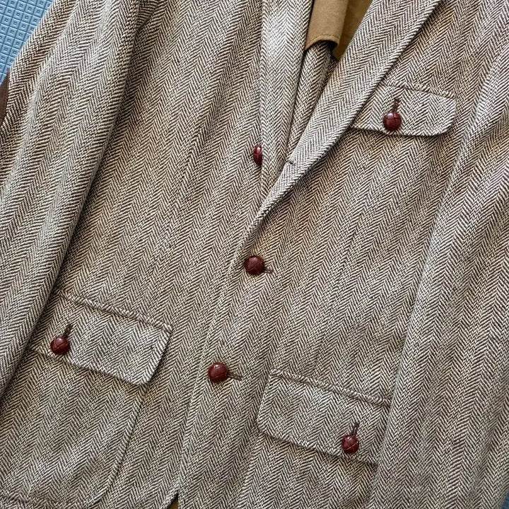 [BUNJANG] Polo Ralph Lauren Elbow Patch Herringbone Jacket / 폴로 랄프로렌 엘보패치 플랩포켓 오리지날 헤링본 자켓