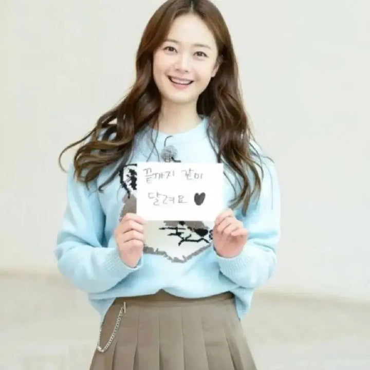 [BUNJANG] Maison Kitsune Big Fox Head Wool Sweater / 메종키츠네 빅폭스 헤드 여우 100%울 여성 스웨터 니트 아쿠아