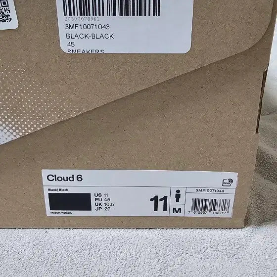 [BUNJANG] On Running Cloud 6 Running Shoes (Black) / 온 러닝 클라우드 6  블랙 런닝화 45 새제품 판매