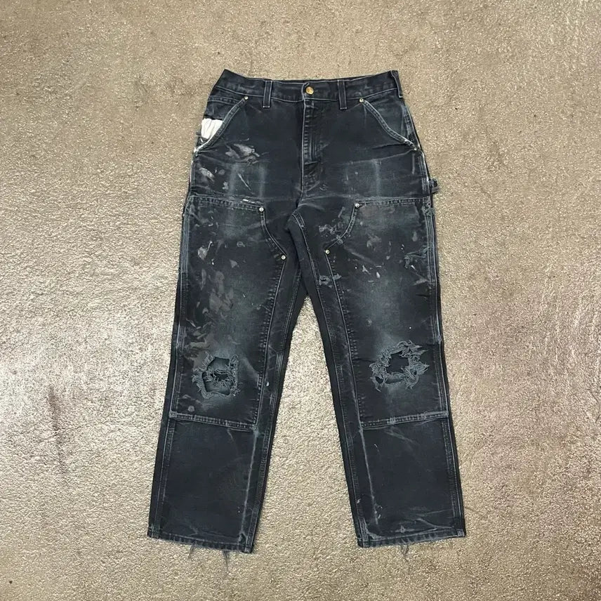 [SOLD OUT] Carhartt 블랙 더블니 팬츠 (30)