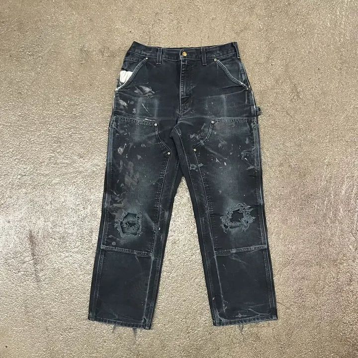 [SOLD OUT] Carhartt 블랙 더블니 팬츠 (30)