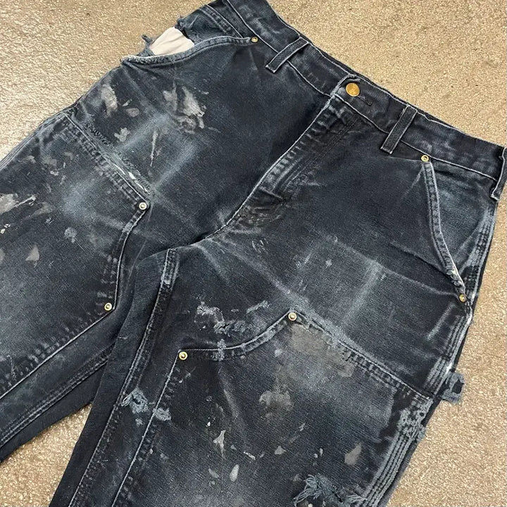 [SOLD OUT] Carhartt 블랙 더블니 팬츠 (30)