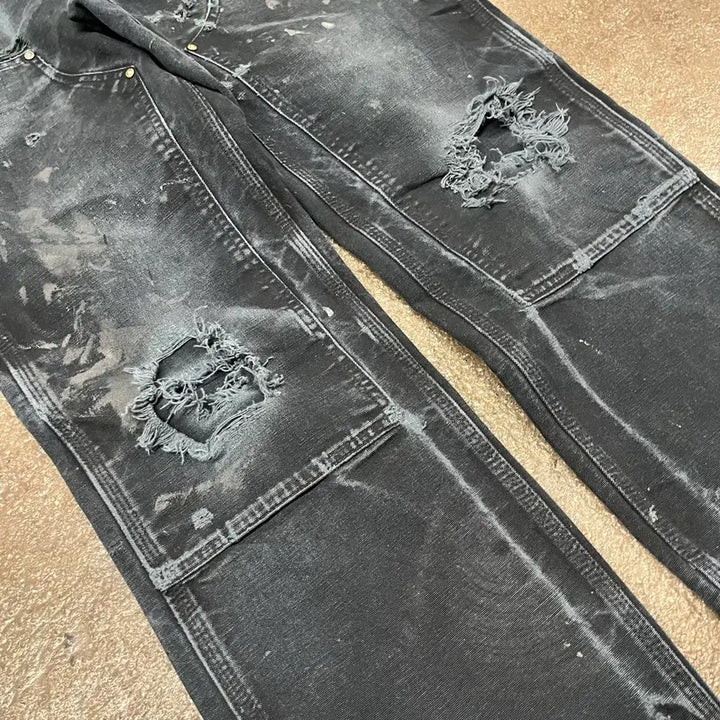 [SOLD OUT] Carhartt 블랙 더블니 팬츠 (30)