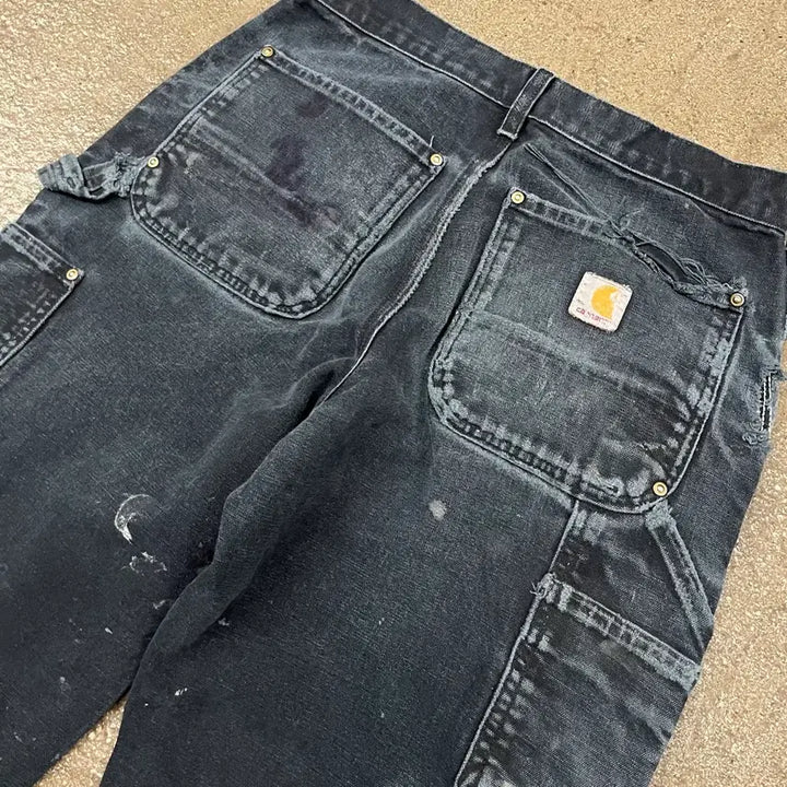 [SOLD OUT] Carhartt 블랙 더블니 팬츠 (30)