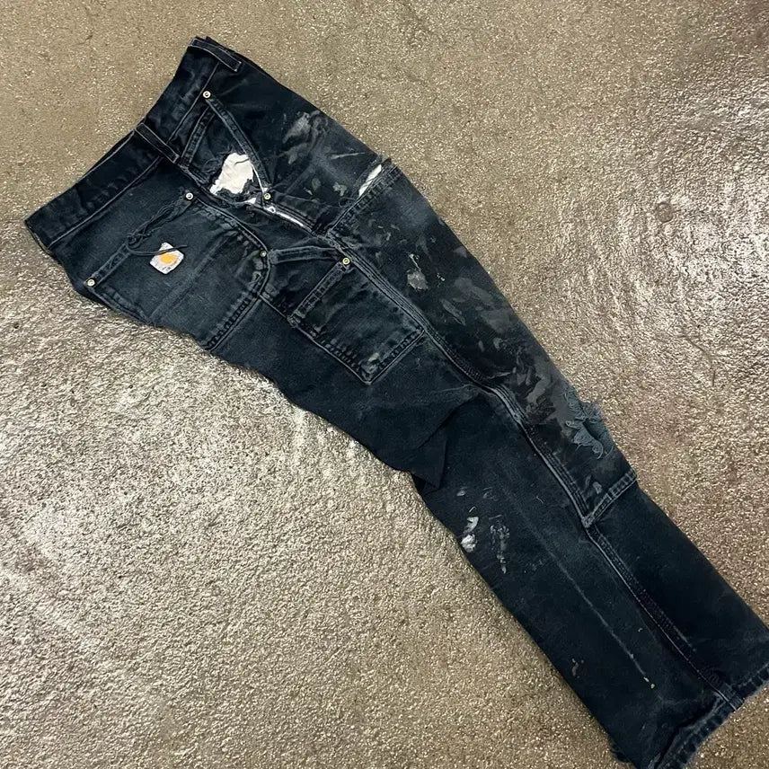 [SOLD OUT] Carhartt 블랙 더블니 팬츠 (30)