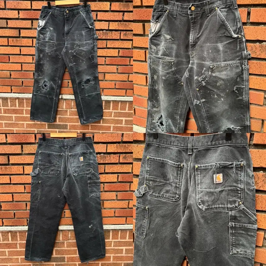 [SOLD OUT] Carhartt 블랙 더블니 팬츠 (30)