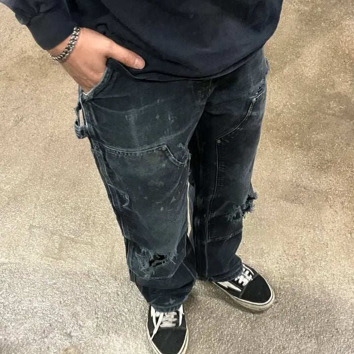 [SOLD OUT] Carhartt 블랙 더블니 팬츠 (30)