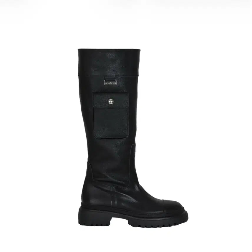 [BUNJANG] Bohemian Seoul Cargo Pocket Long Boots Black / 보헤미안서울) 카고 포켓 롱 부츠 블랙
