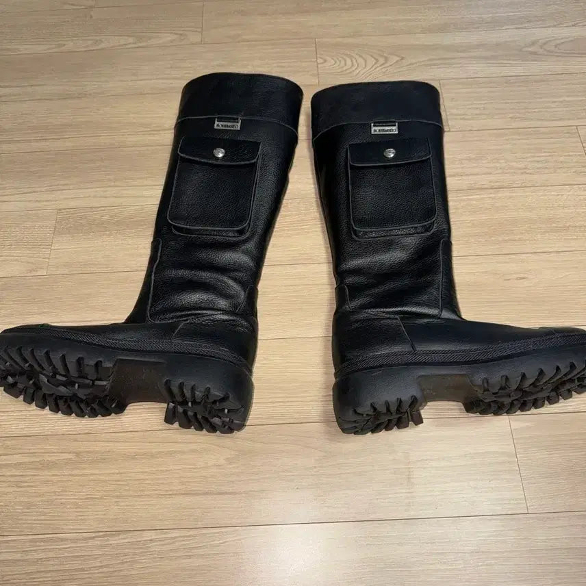 [BUNJANG] Bohemian Seoul Cargo Pocket Long Boots Black / 보헤미안서울) 카고 포켓 롱 부츠 블랙