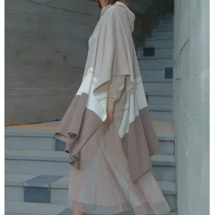 [BUNJANG] Italian Oatmeal Shawl Cape Coat / 이태리 숄 케이프 - 오트밀