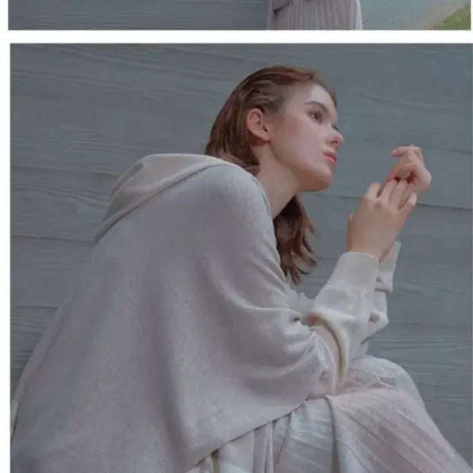 [BUNJANG] Italian Oatmeal Shawl Cape Coat / 이태리 숄 케이프 - 오트밀