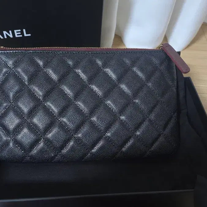 [BUNJANG] Chanel Caviar Black Pouch Full Set / 샤넬 캐비어 블랙 파우치 풀세트