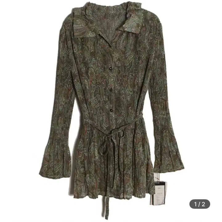 [BUNJANG] Vintage Paisley Pleated One-Piece Dress / 빈티지 pleats paisley onepiece
