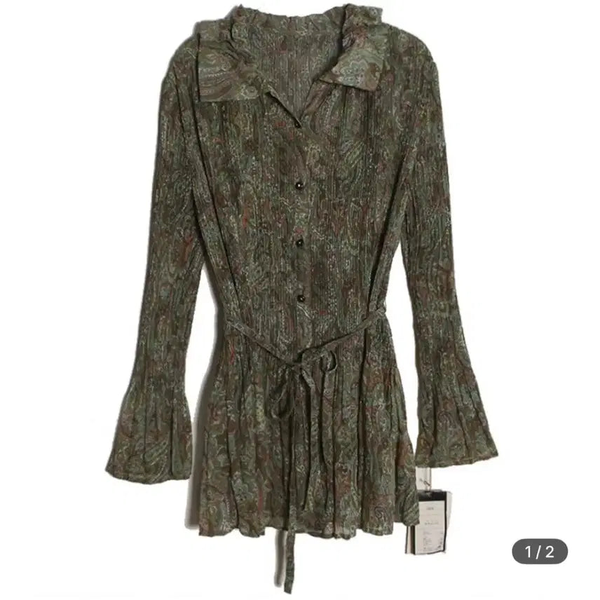 [BUNJANG] Vintage Paisley Pleated One-Piece Dress / 빈티지 pleats paisley onepiece