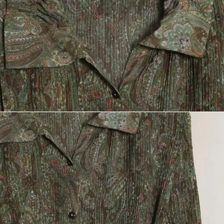 [BUNJANG] Vintage Paisley Pleated One-Piece Dress / 빈티지 pleats paisley onepiece