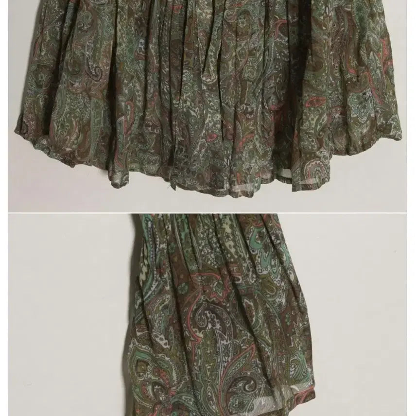 [BUNJANG] Vintage Paisley Pleated One-Piece Dress / 빈티지 pleats paisley onepiece