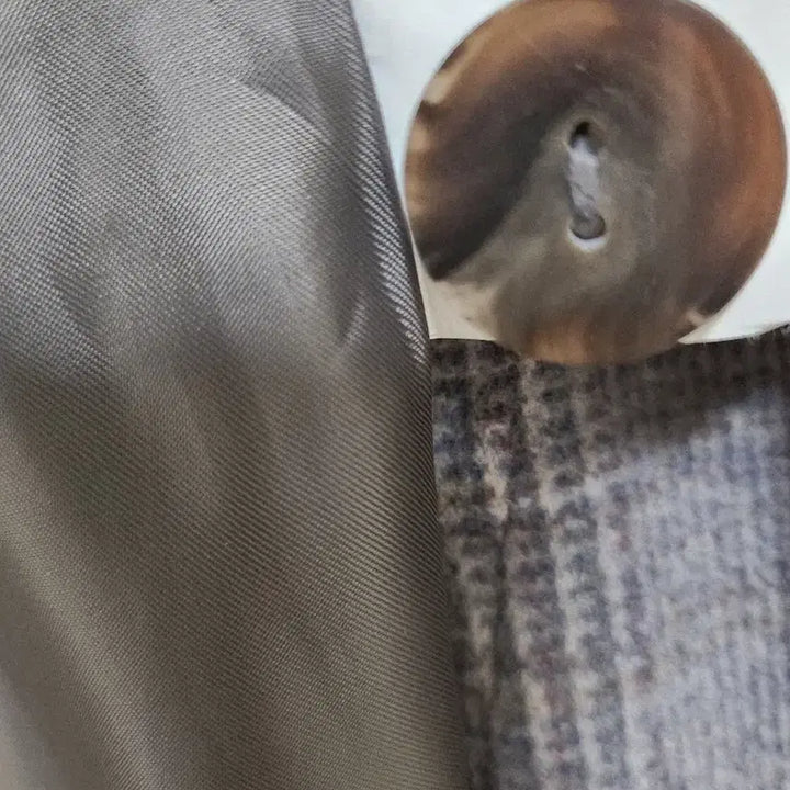 [BUNJANG] G.cut Gray Check Long Coat / G.cut 지컷 울90% 그레이 체크 롱코트 (벨트 포함 / 상태좋음)