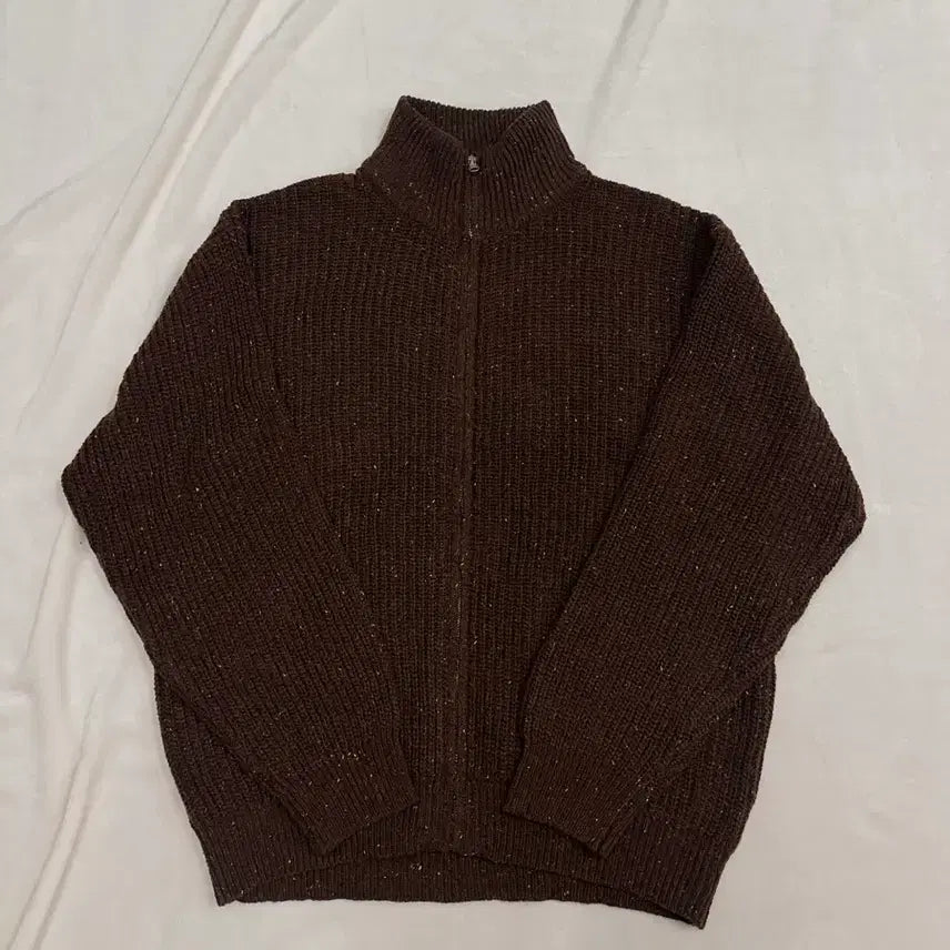 [BUNJANG] M COEN Oversized Knit Full Zip-up Dark Brown / (M)COEN 오버핏 니트 풀 집업 다크브라운