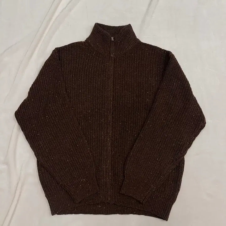 [BUNJANG] M COEN Oversized Knit Full Zip-up Dark Brown / (M)COEN 오버핏 니트 풀 집업 다크브라운