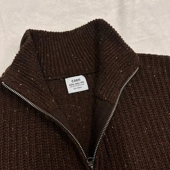 [BUNJANG] M COEN Oversized Knit Full Zip-up Dark Brown / (M)COEN 오버핏 니트 풀 집업 다크브라운