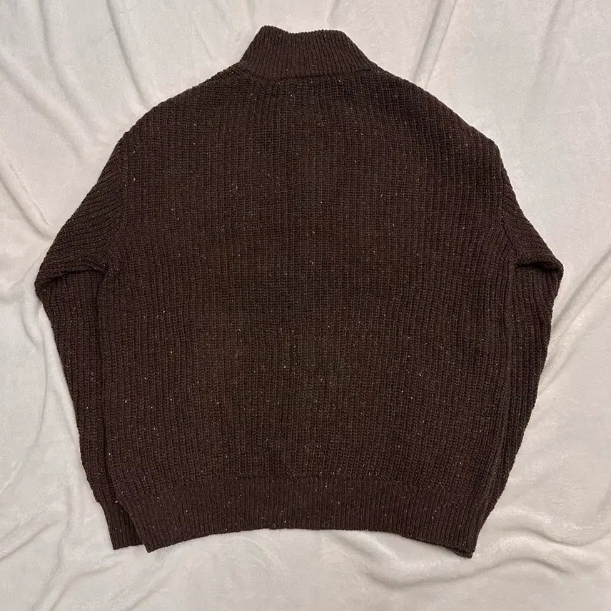 [BUNJANG] M COEN Oversized Knit Full Zip-up Dark Brown / (M)COEN 오버핏 니트 풀 집업 다크브라운