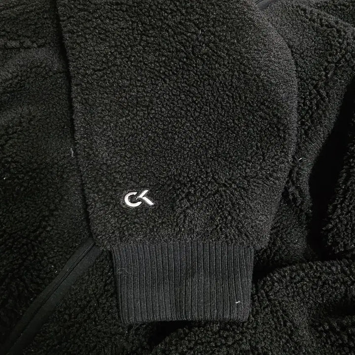 [BUNJANG] Calvin Klein Sherpa Hooded Zip-Up Black S / 캘빈클라인 뽀글이 후드집업 블랙 90 S