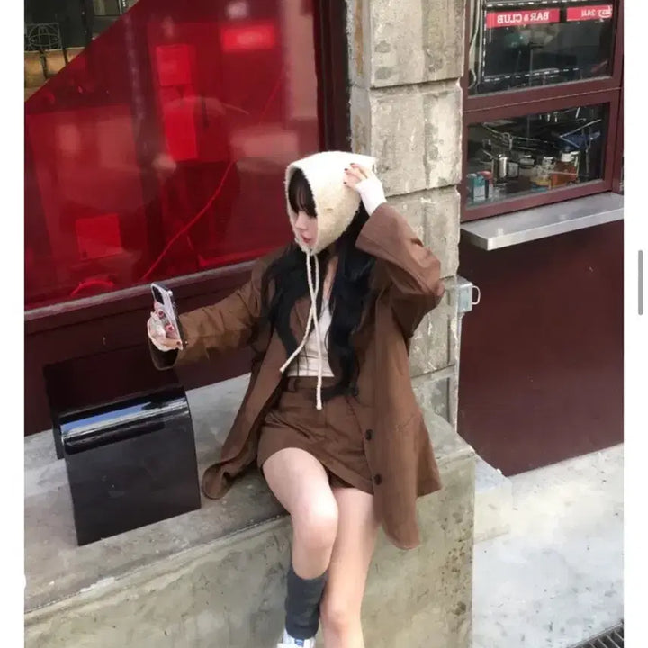 [BUNJANG] Ivory Ear Warmer Headband / 아이보리 귀도리 두건