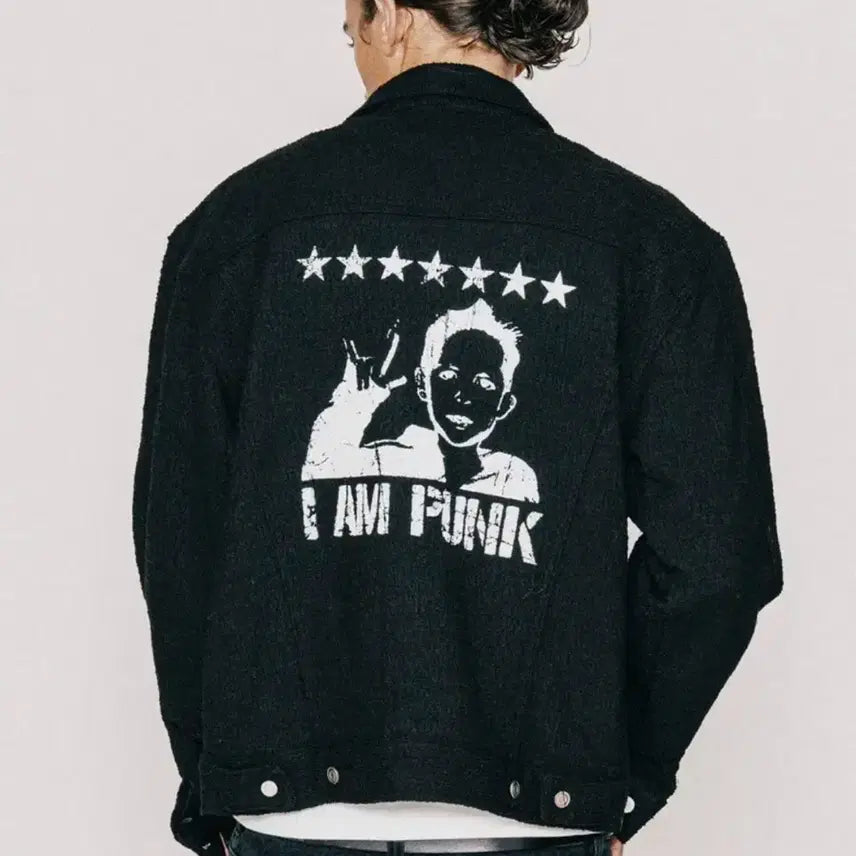 [BUNJANG] Bastique Stencil Knit Trucker (Black) / [새상품,M] 바스틱 스텐실 니트 트러커 블랙