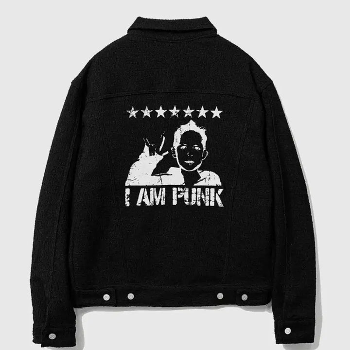 [BUNJANG] Bastique Stencil Knit Trucker (Black) / [새상품,M] 바스틱 스텐실 니트 트러커 블랙