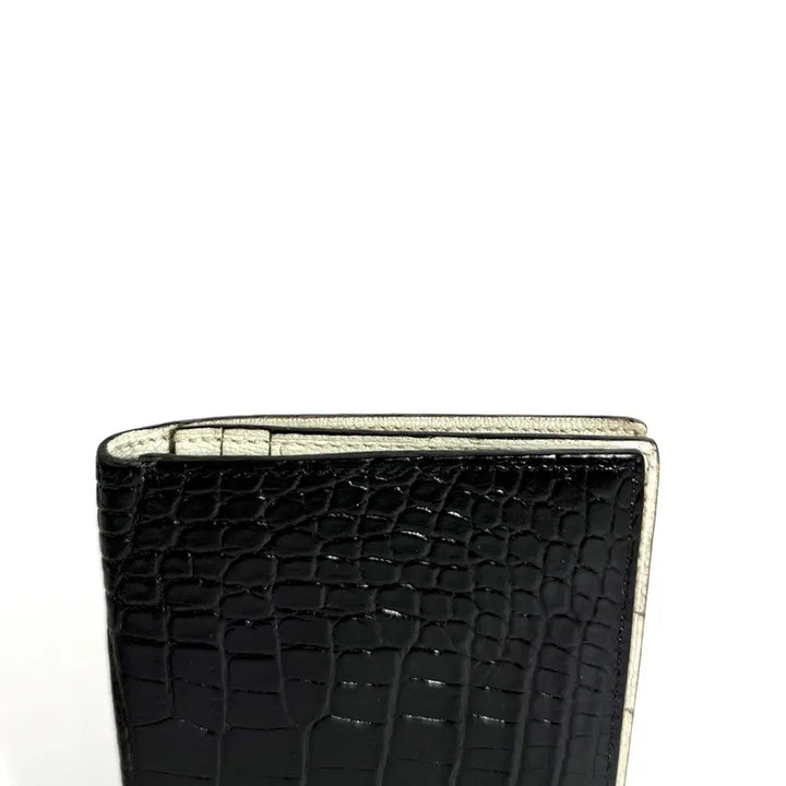 [BUNJANG] Hermès Béarn Soufflet Crocodile Long Wallet Black / 에르메스 베안와니 크로커다일 장지갑 투톤블랙 [D]